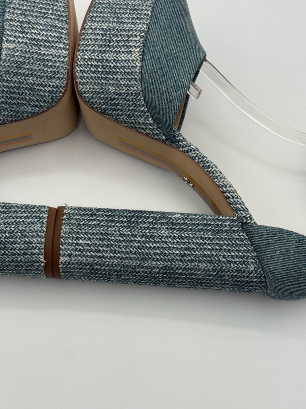Sam Edelman Kori Blue Denim Platform Chunky Block Heel Ankle Strap Sandals SZ 9 - Picture 5 of 17